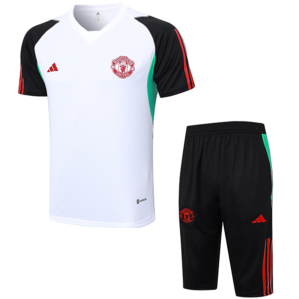 Manchester united training jersey soccer uniform men's sportswear white football tops sports shirt 2023-2024